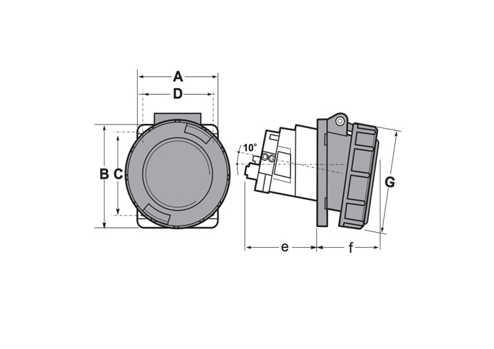 Ip Angled Panel Socket Poles Famatel Usa