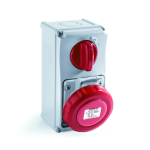 Ref 26028, vertical switched interlocked wall mounted socket
