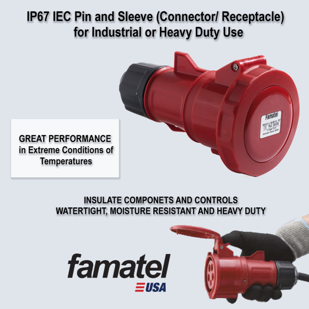 IP67 IEC Pin and Sleeve (Connector/ Receptacle) for Industrial or Heavy Duty Use