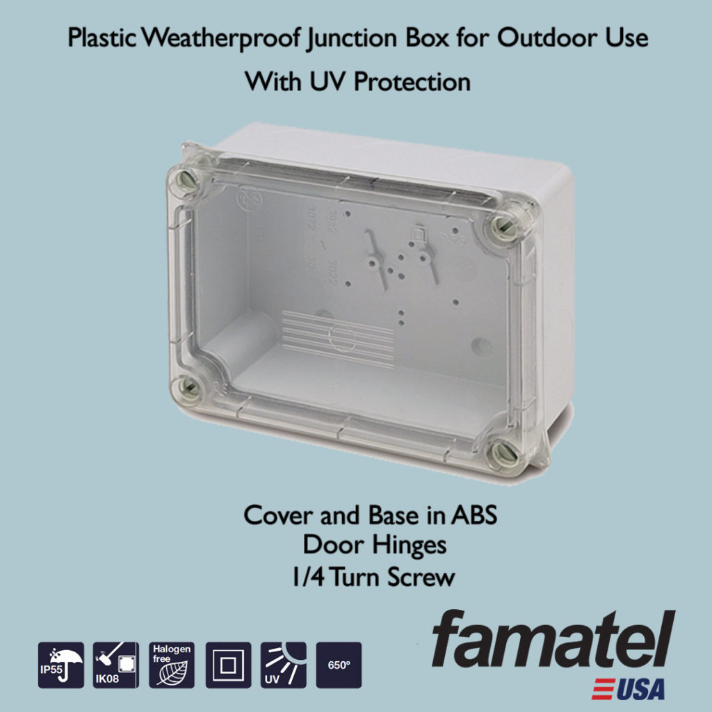Plastic Weatherproof Junction Box for Outdoor Use with UV Protection