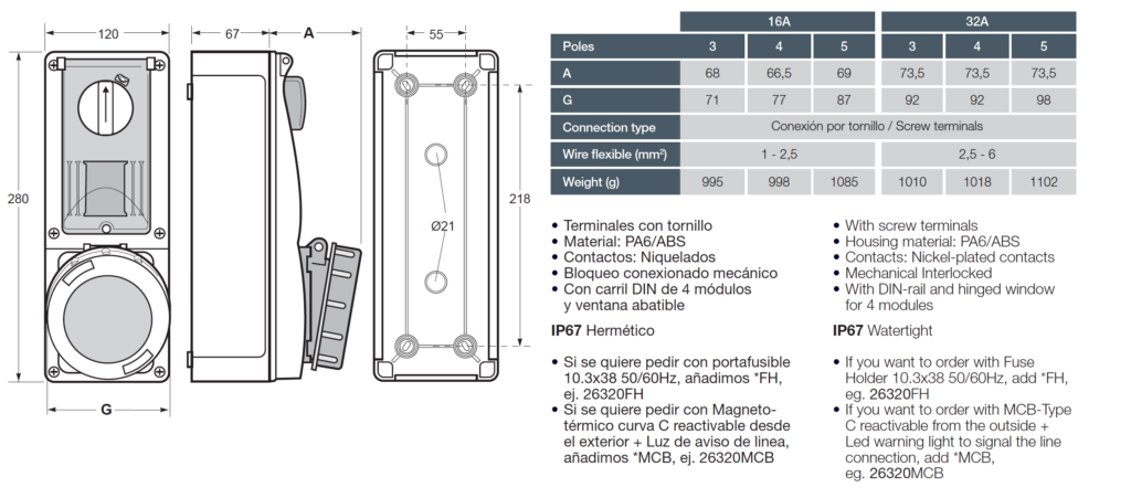 Switched Interlocked Wall Mounted Sockets