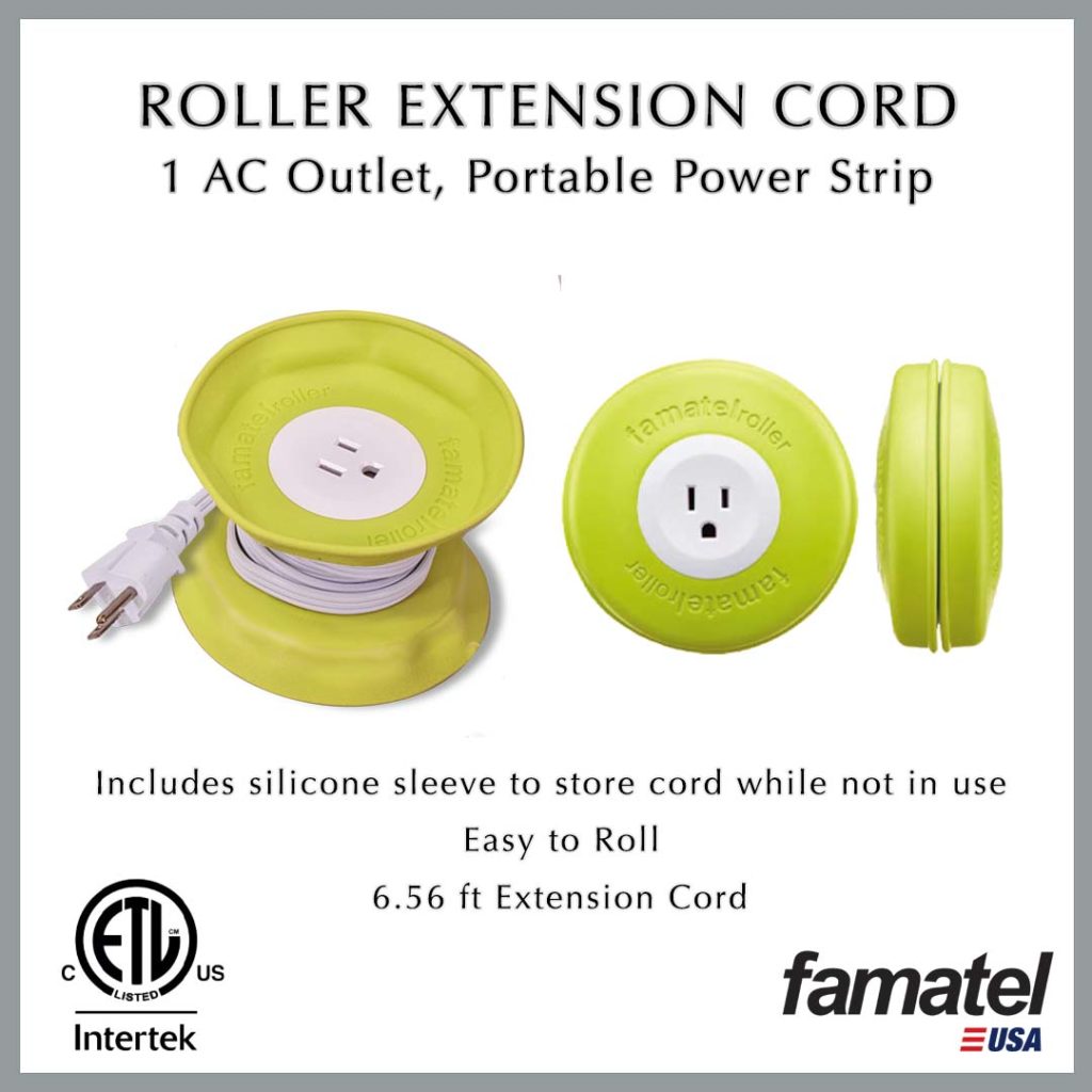 Roller Extension Cord 1 AC Outlet