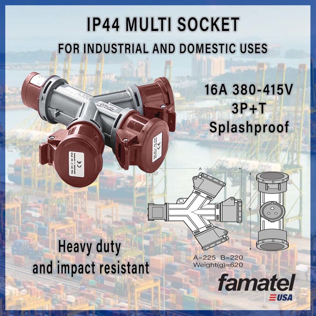 IP44 INDUSTRIAL MULTI SOCKET