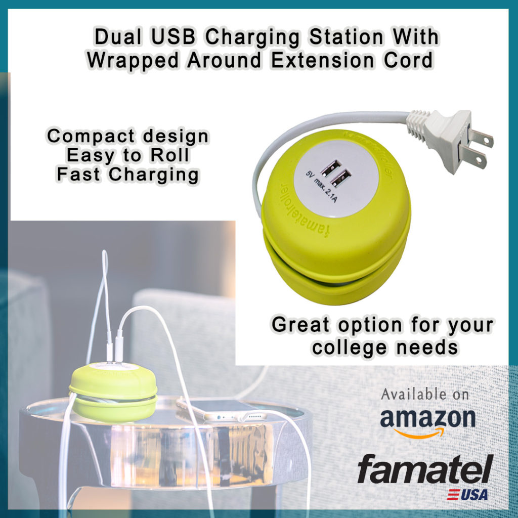 Dual USB Charging Station, convenient charger for all your home, office, or school needs.