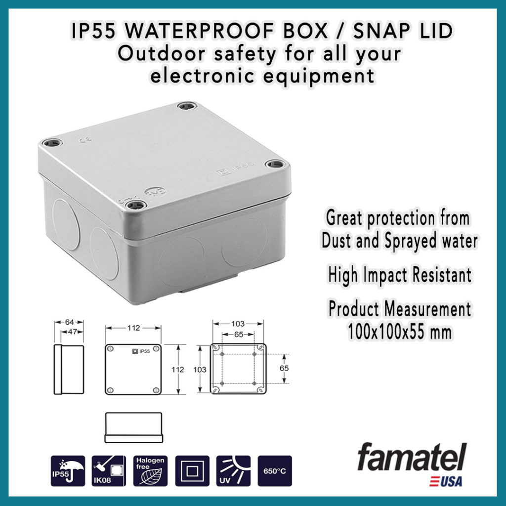 IP55 waterproof box, great safety and protection for your electrical needs.