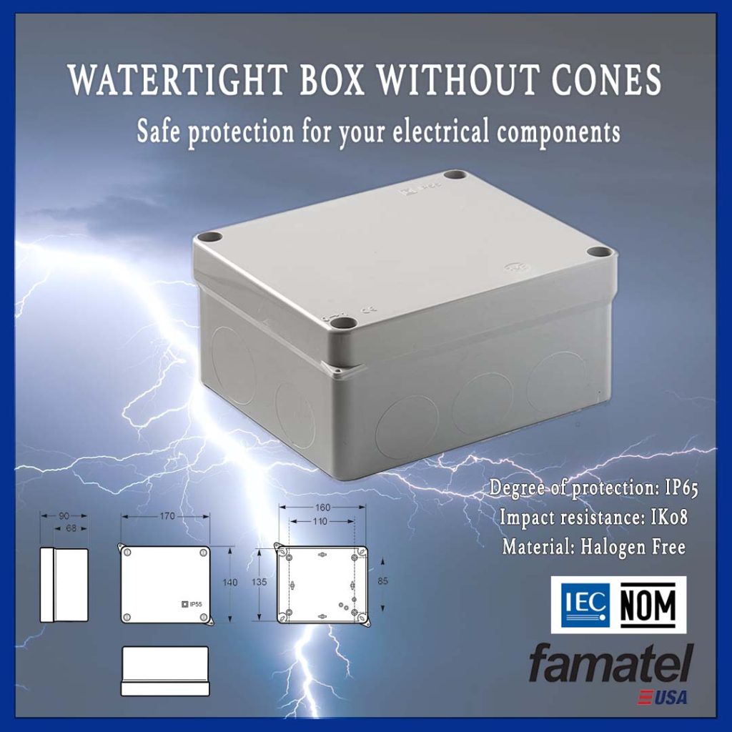 Watertight box without cones, safe protection for your electrical equipment