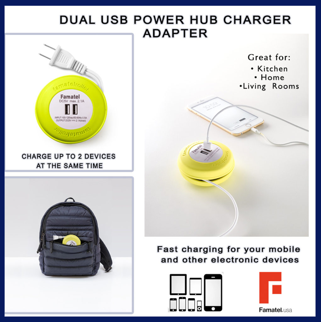 Convenient and Portable dual USB power hub charger adapter