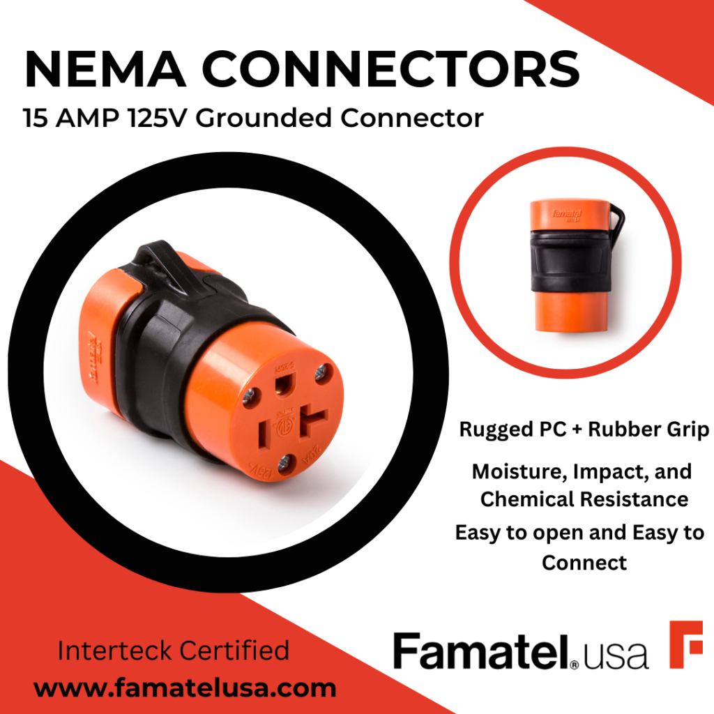 Nema 15 amp 125 v grounded connector for electrical renovations