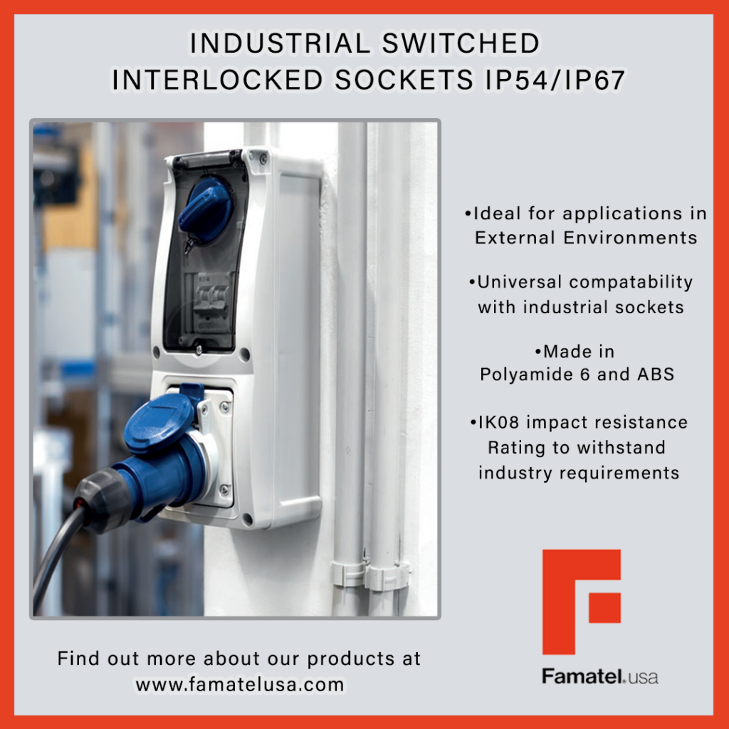 Industrial switched interlocked sockets IP54/IP67 