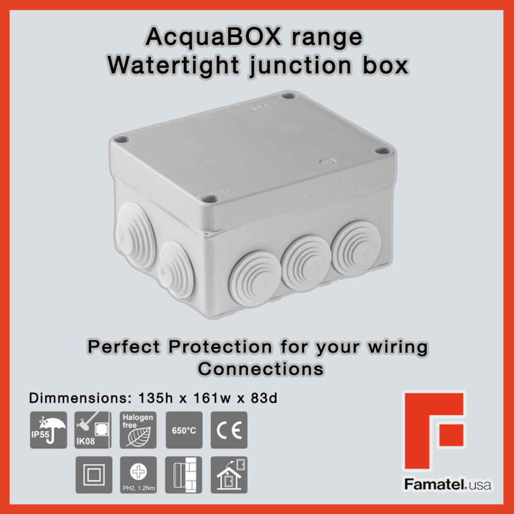 AcquaBOX range of watertight junction boxes for your wiring connections