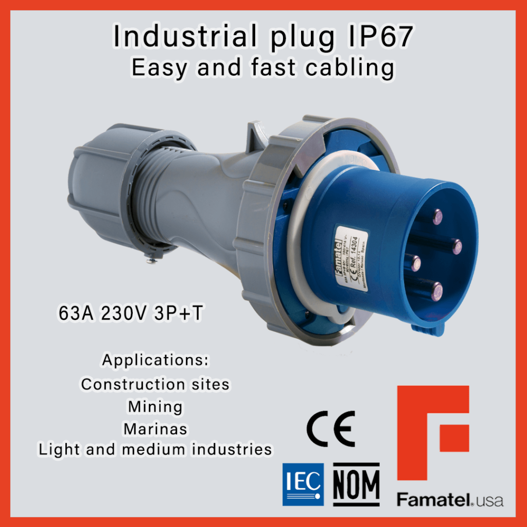 Industrial plug IP67 with easy and fast cabling